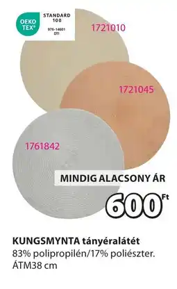 JYSK KUNGSMYNTA tányéralátét ajánlat
