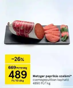 Tesco Metzger paprikás szalámi ajánlat