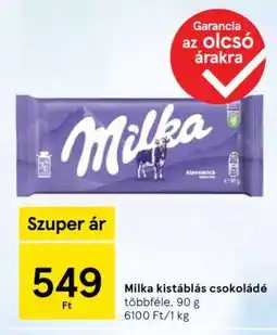Tesco Milka kistáblás csokoládé ajánlat