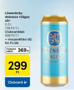 Tesco Löwenbräu dobozos világos sör ajánlat