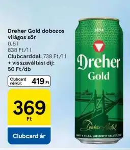 Tesco Dreher Gold dobozos világos sör ajánlat