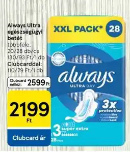 Tesco Always Ultra egészségügyi betét ajánlat