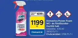 Tesco Domestos Power Foam WC és fürdőszoba tisztító hab ajánlat