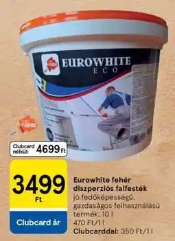 Tesco Eurowhite fehér diszperziós falfesték ajánlat