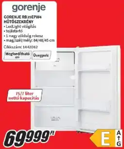 Media Markt Gorenje RB39EPW4 hűtőszekrény ajánlat