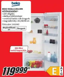 Media Markt Beko RSSA290M41WN hütőszekrény ajánlat