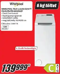 Media Markt Whirlpool TDLR 6240SS EU/N FT felültöltős mosógép ajánlat