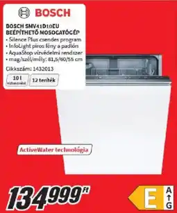 Media Markt Bosch SMV41D10EU beépíthető mosogatógép ajánlat