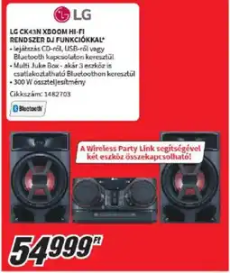 Media Markt LG CK43N Xboom HI-FI rendszer DJ funkciókkal ajánlat