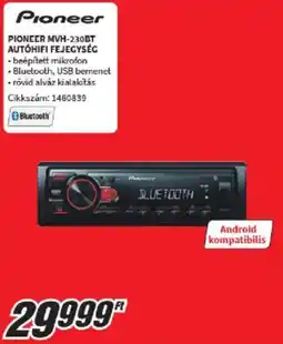 Media Markt Pioneer MVH-230BT autóhifi fejegység ajánlat