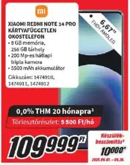 Media Markt Xiaomi Redmi Note 14 PRO kártyafüggetlen ajánlat