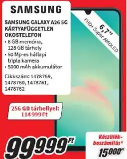 Media Markt Samsung Galaxy A26 5G kártyafüggetlen okostelefon ajánlat