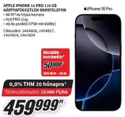 Media Markt Apple IPhone 16 PRO 128 GB kártyafüggetlen okostelefon ajánlat