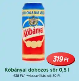 Real Kőbányai dobozos sör ajánlat