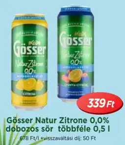 Real Gösser Natur Zitrone 0,0% dobozos sör ajánlat