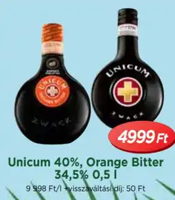 Unicum 40%, Orange Bitter 34,5%