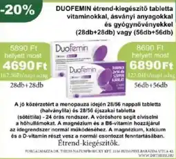 PatikaPlus DUOFEMIN étrend-kiegészítő tabletta vitaminokkal ajánlat