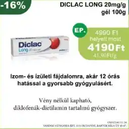 PatikaPlus Diclac Long gél ajánlat