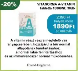 PatikaPlus Vitanorma A-vitamin tabletta 10000NE ajánlat