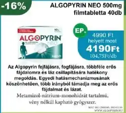 PatikaPlus Algopyrin Neo filmtabletta ajánlat