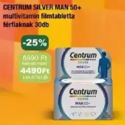 PatikaPlus Centrum Silver Man 50+ multivitamin filmtabletta férfiaknak ajánlat