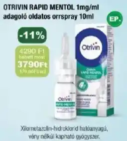 PatikaPlus Otrivin Rapid Mentol adagoló oldatos orrspray ajánlat