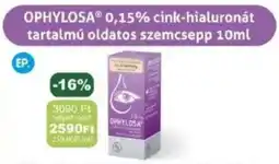 PatikaPlus OPHYLOSA cink-hialuronát tartalmú oldatos szemcsepp ajánlat