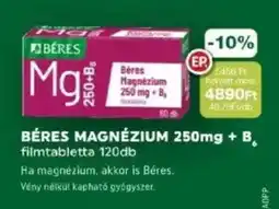 PatikaPlus Béres Magnézium 250 mg + B6 filmtabletta ajánlat