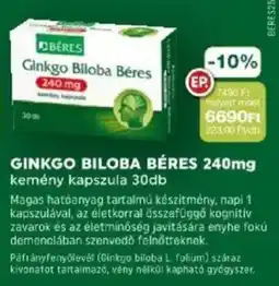 PatikaPlus Ginkgo Biloba Béres kemény kapszula ajánlat