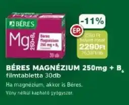 PatikaPlus Béres Magnézium 250mg + B6 filmtabletta ajánlat