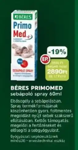 PatikaPlus Béres PrimoMed sebápoló spray ajánlat