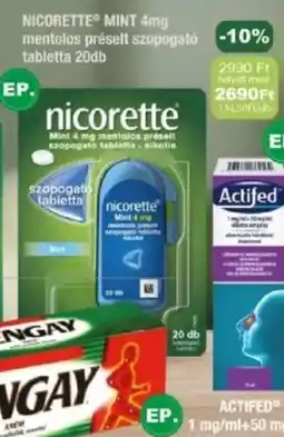 PatikaPlus Nicorette Mint Mentolos préselt szopogató tabletta ajánlat