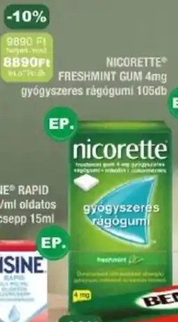 PatikaPlus Nicorette Freshmint Gum gyógyszeres rágógumi ajánlat
