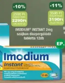 PatikaPlus Imodium Instant szájban diszpergálódó tabletta ajánlat
