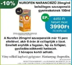 PatikaPlus Nurofen Narancsízű belsőleges szuszpenzió gyermekeknek ajánlat
