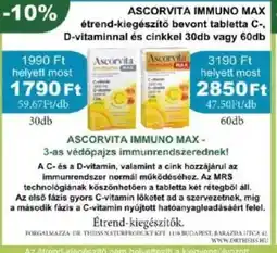 PatikaPlus Ascorvita Immuno Max tabletta ajánlat