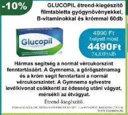 PatikaPlus Glucopil étrend-kiegészítő filmtabletta gyógynövényekkel ajánlat