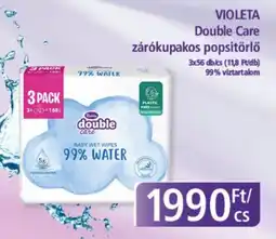 VIOLETA Double Care zárókupakos popsitörlő