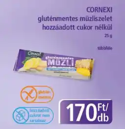 PlusMarket Cornexi gluténmentes müzliszelet hozzáadott cukor nélkül ajánlat