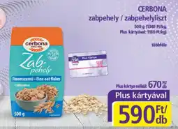 PlusMarket Cerbona zabpehely / zabpehelyliszt ajánlat
