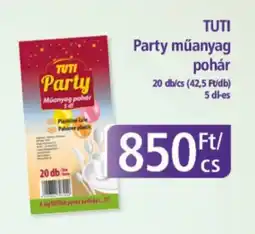 TUTI Party műanyag pohár