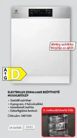 Media Markt Electrolux EEM48300IX beépíthető mosogatógép ajánlat