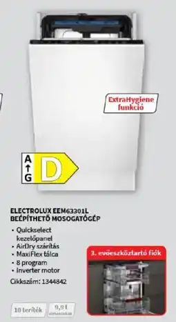 Media Markt Electrolux EEM63301L beépíthető mosogatógép ajánlat
