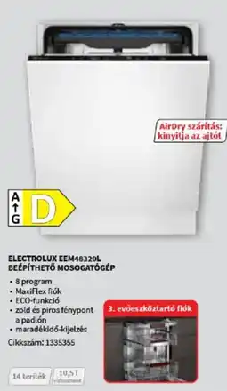 Media Markt Electrolux EEM48320L beépíthető mosogatógép ajánlat