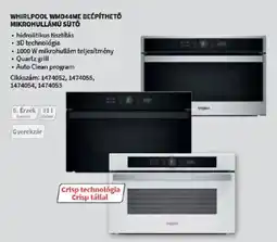 Media Markt Whirlpool WMD44ME beépíthető mikrohullámú sütő ajánlat