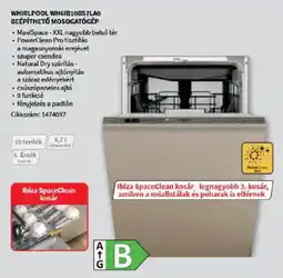 Media Markt Whirlpool WHGIB10BS7LAO beépíthető mosogatógép ajánlat
