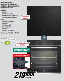 Media Markt Beko HII64400QT beépíthető indukciós főzőlap + BBIS13300XSME beépíthető sütő ajánlat