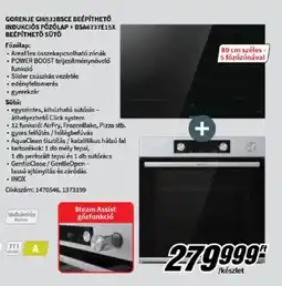 Media Markt Gorenje GI8532BSCE beépíthető indukciós főzőlap + BSA6737E15X beépíthető sütő ajánlat