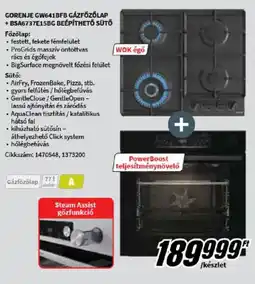 Media Markt Gorenje GW641BFB gázfőzőlap + BSA6737E15BG beépíthető sütő ajánlat