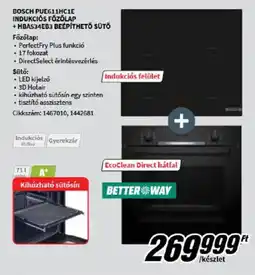 Media Markt Bosch PUE611HC1E indukciós főzőlap + HBA534EB3 beépíthető sütő ajánlat